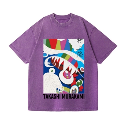 TM Abstract Vintage Wash Japanese Design T-Shirt