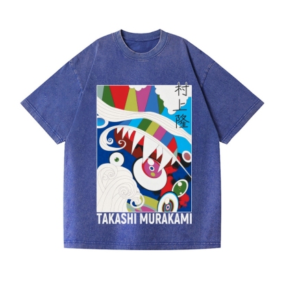 TM Abstract Vintage Wash Japanese Design T-Shirt