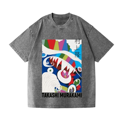 TM Abstract Vintage Wash Japanese Design T-Shirt