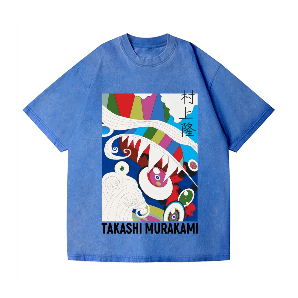 TM Abstract Vintage Wash Japanese Design T-Shirt