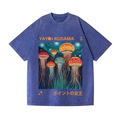 Yayoi Kusama Jellyfish Vintage Wash Japanese Design T-Shirt