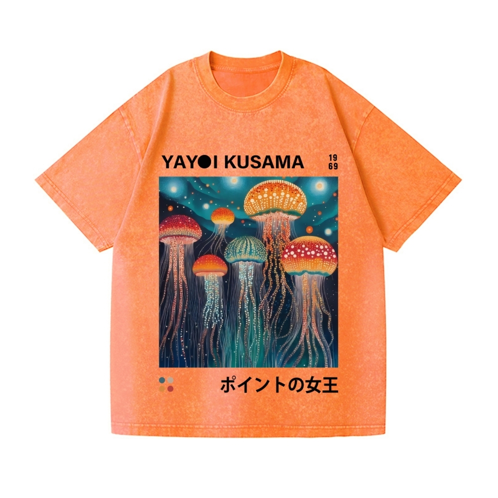 Yayoi Kusama Jellyfish Vintage Wash Japanese Design T-Shirt