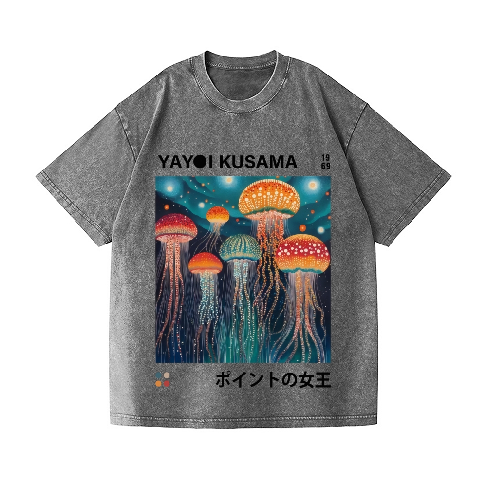 Yayoi Kusama Jellyfish Vintage Wash Japanese Design T-Shirt