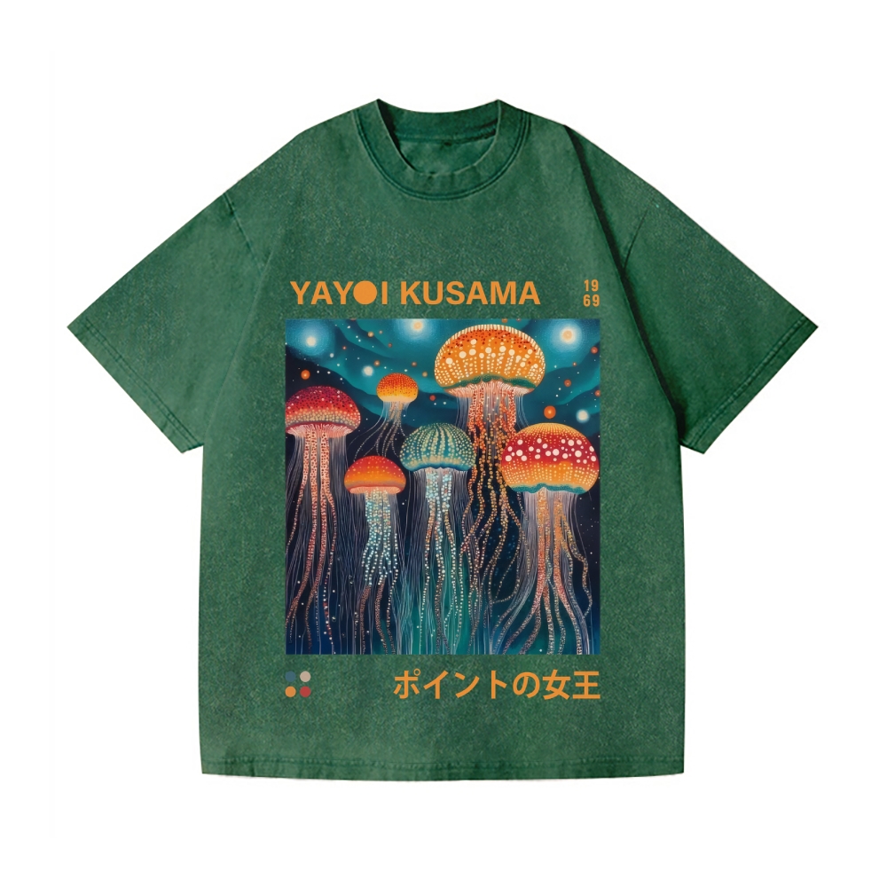Yayoi Kusama Jellyfish Vintage Wash Japanese Design T-Shirt