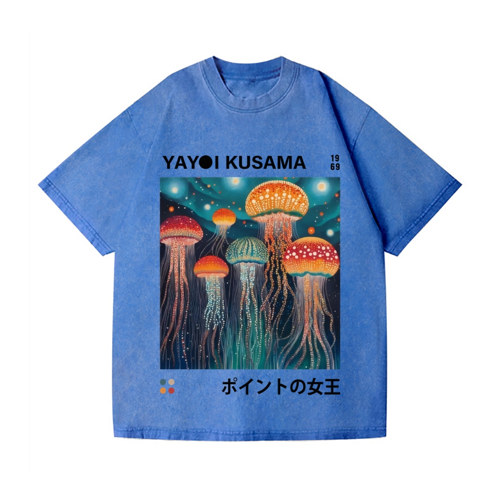 Yayoi Kusama Jellyfish Vintage Wash Japanese Design T-Shirt