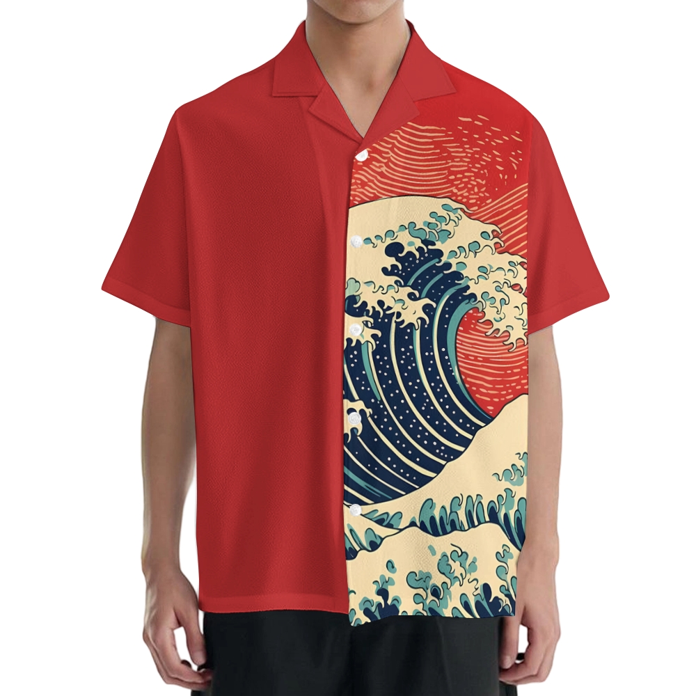 Great Wave Japanese Style Camp Shirt