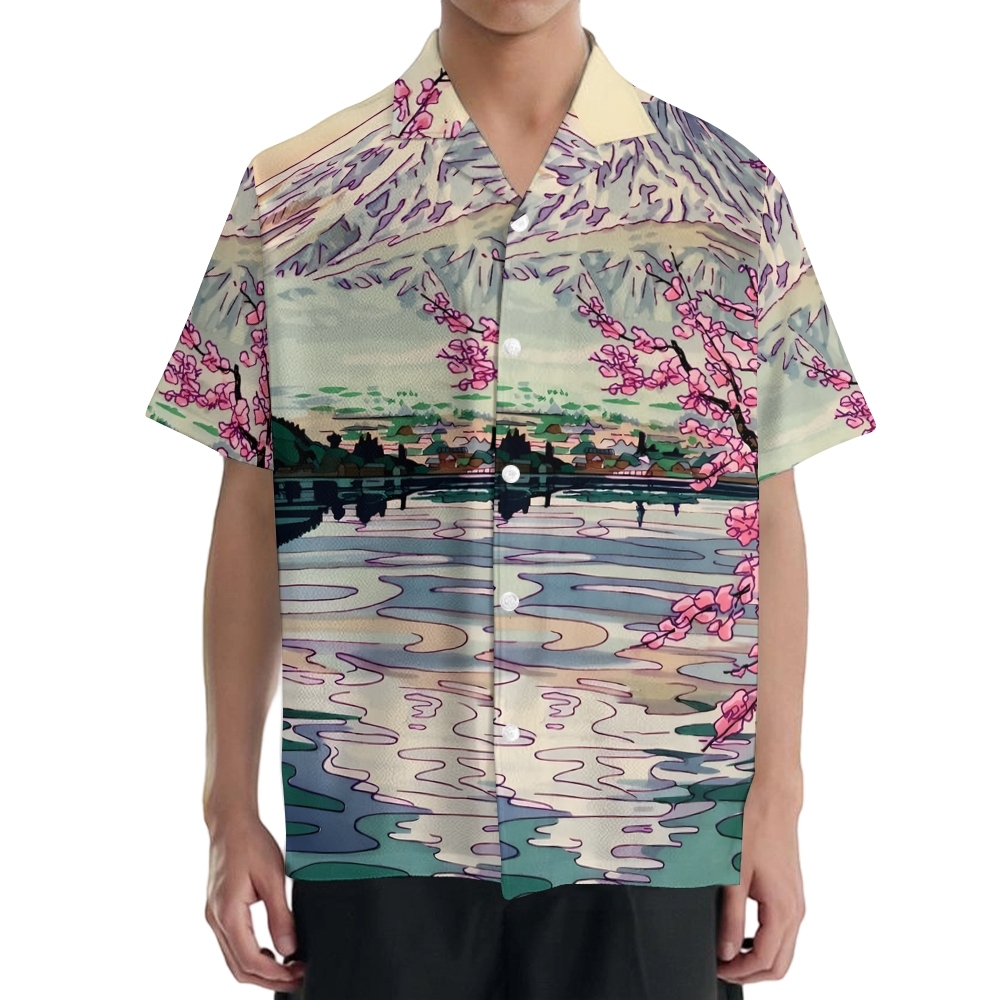 Fuji Mount Sakura Japanese Style Camp Shirt