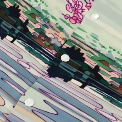 Fuji Mount Sakura Japanese Style Camp Shirt