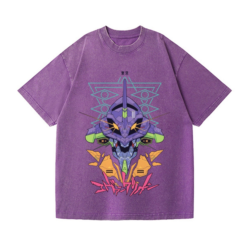 Neon Genesis Evangelion Vintage Wash Japanese Design T-Shirt