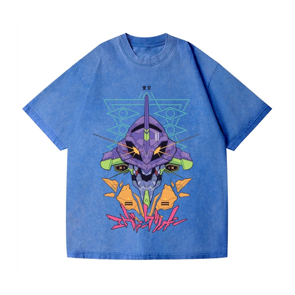 Neon Genesis Evangelion Vintage Wash Japanese Design T-Shirt
