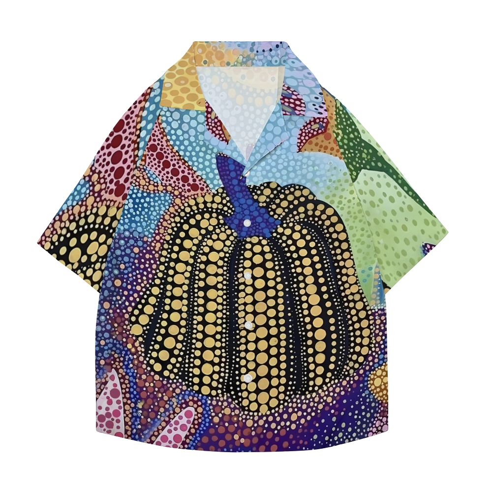 Yayoi Kusama Pumpkin Japanese Style Camp Shirt