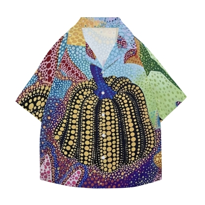 Yayoi Kusama Pumpkin Japanese Style Camp Shirt