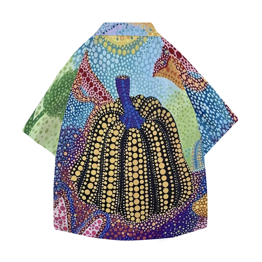 Yayoi Kusama Pumpkin Japanese Style Camp Shirt