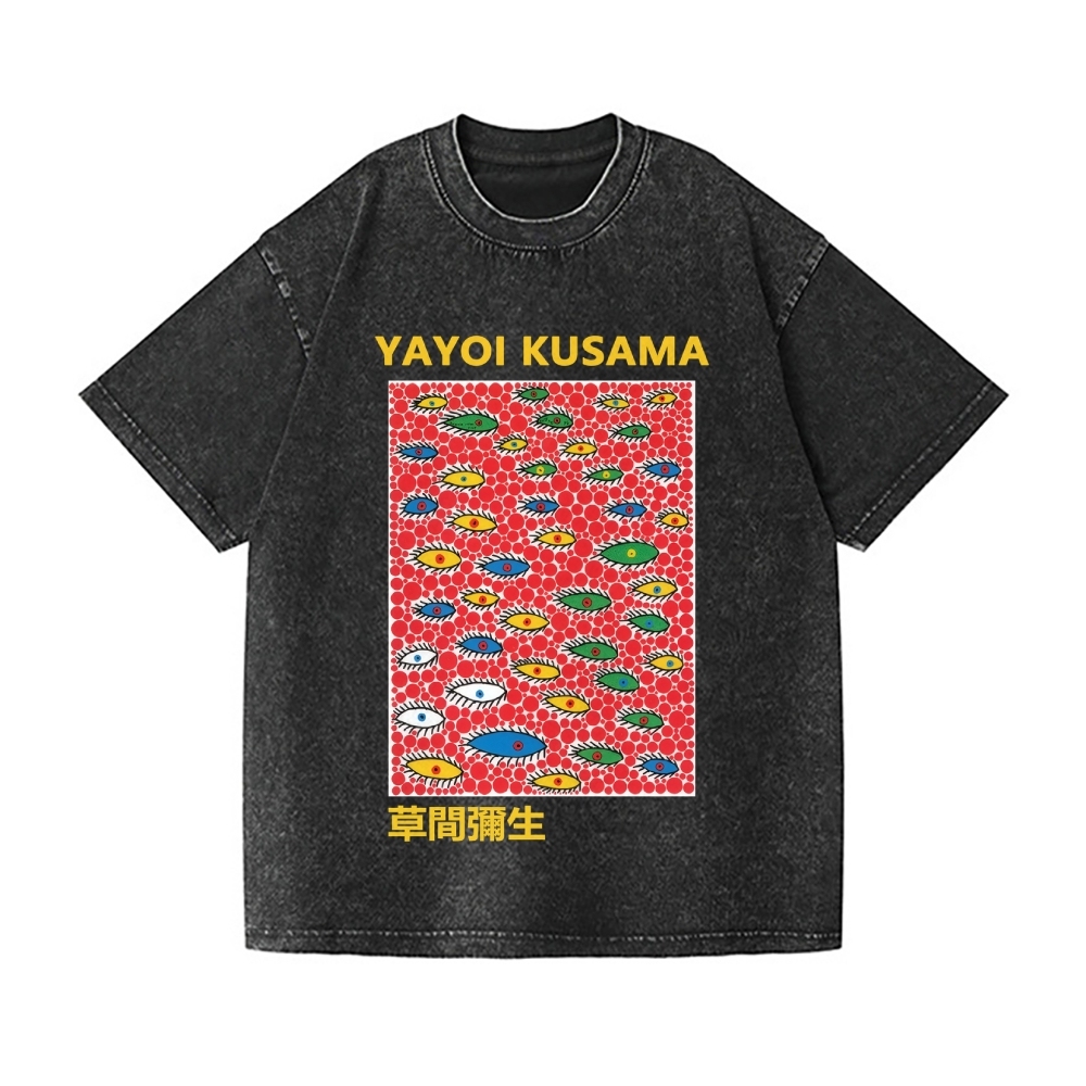 Yayoi Kusama Eyes Vintage Wash Japanese Design T-Shirt