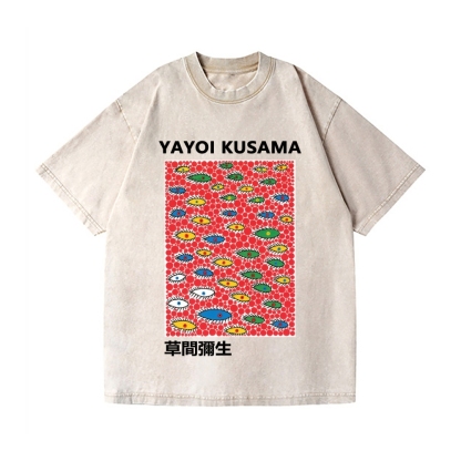 Yayoi Kusama Eyes Vintage Wash Japanese Design T-Shirt