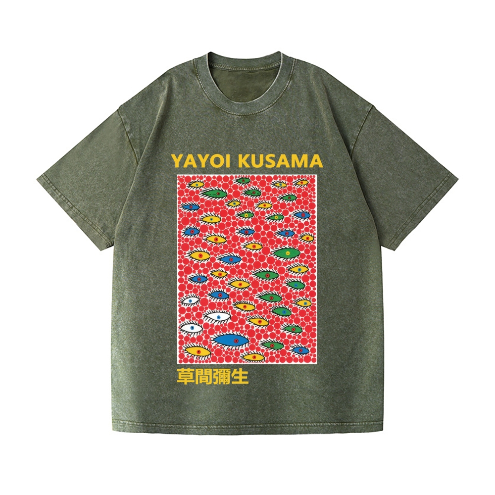 Yayoi Kusama Eyes Vintage Wash Japanese Design T-Shirt