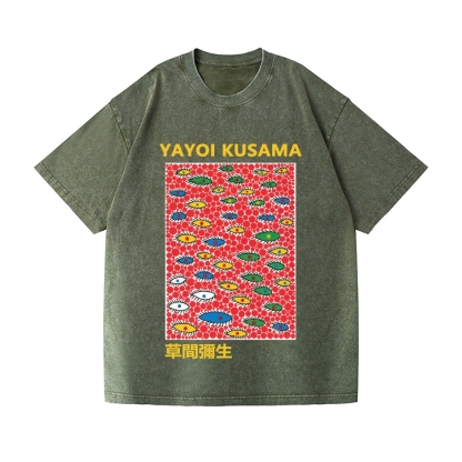 Yayoi Kusama Eyes Vintage Wash Japanese Design T-Shirt