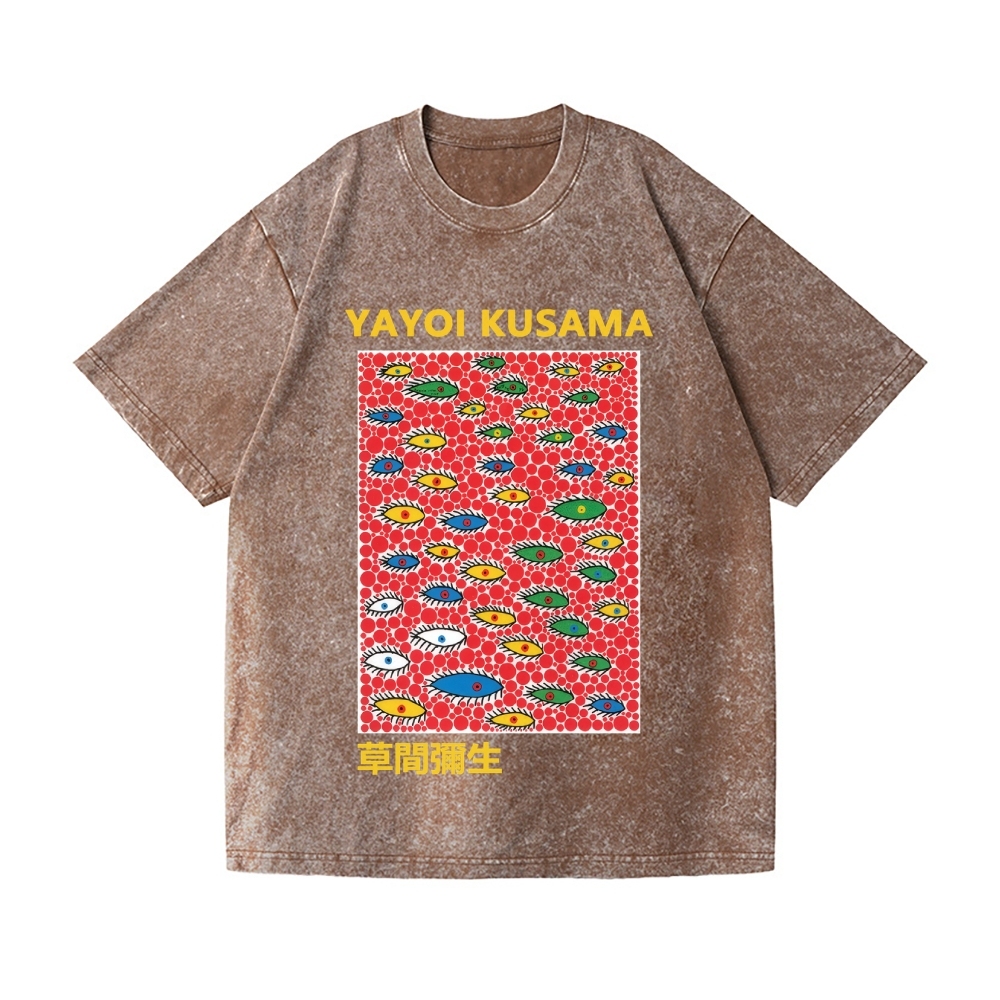 Yayoi Kusama Eyes Vintage Wash Japanese Design T-Shirt
