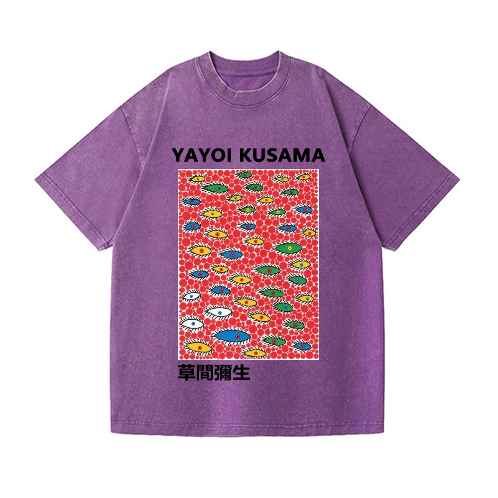 Yayoi Kusama Eyes Vintage Wash Japanese Design T-Shirt