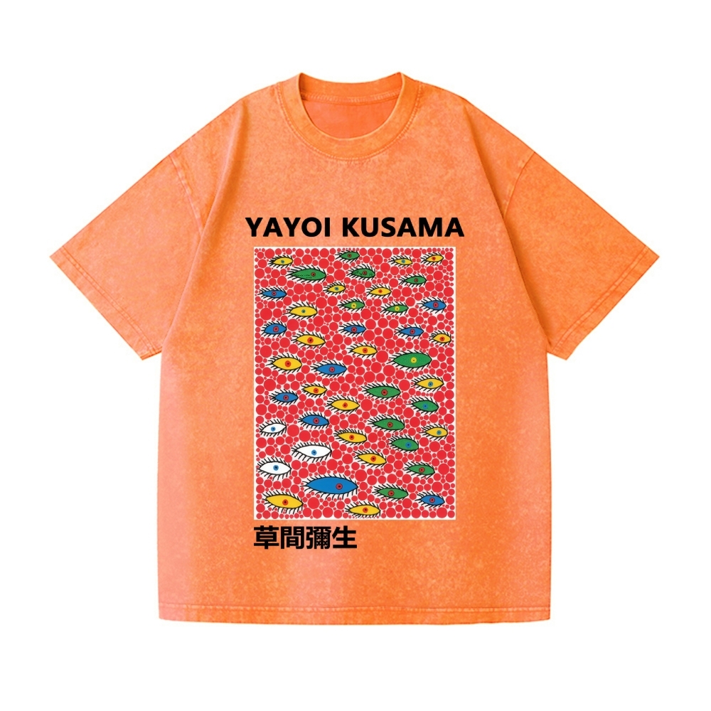 Yayoi Kusama Eyes Vintage Wash Japanese Design T-Shirt