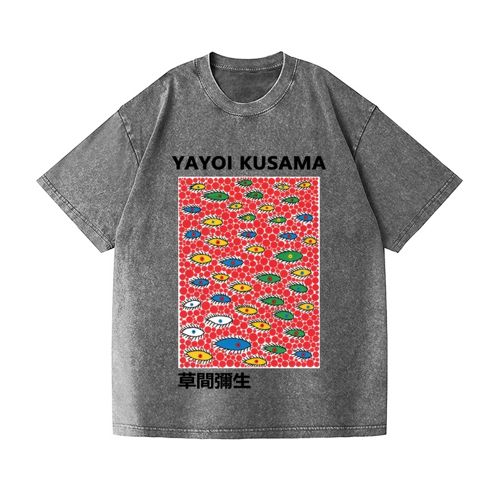 Yayoi Kusama Eyes Vintage Wash Japanese Design T-Shirt
