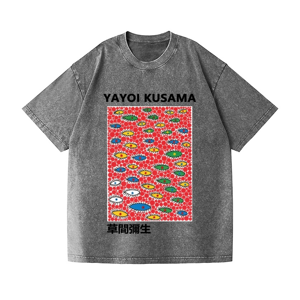 Yayoi Kusama Eyes Vintage Wash Japanese Design T-Shirt