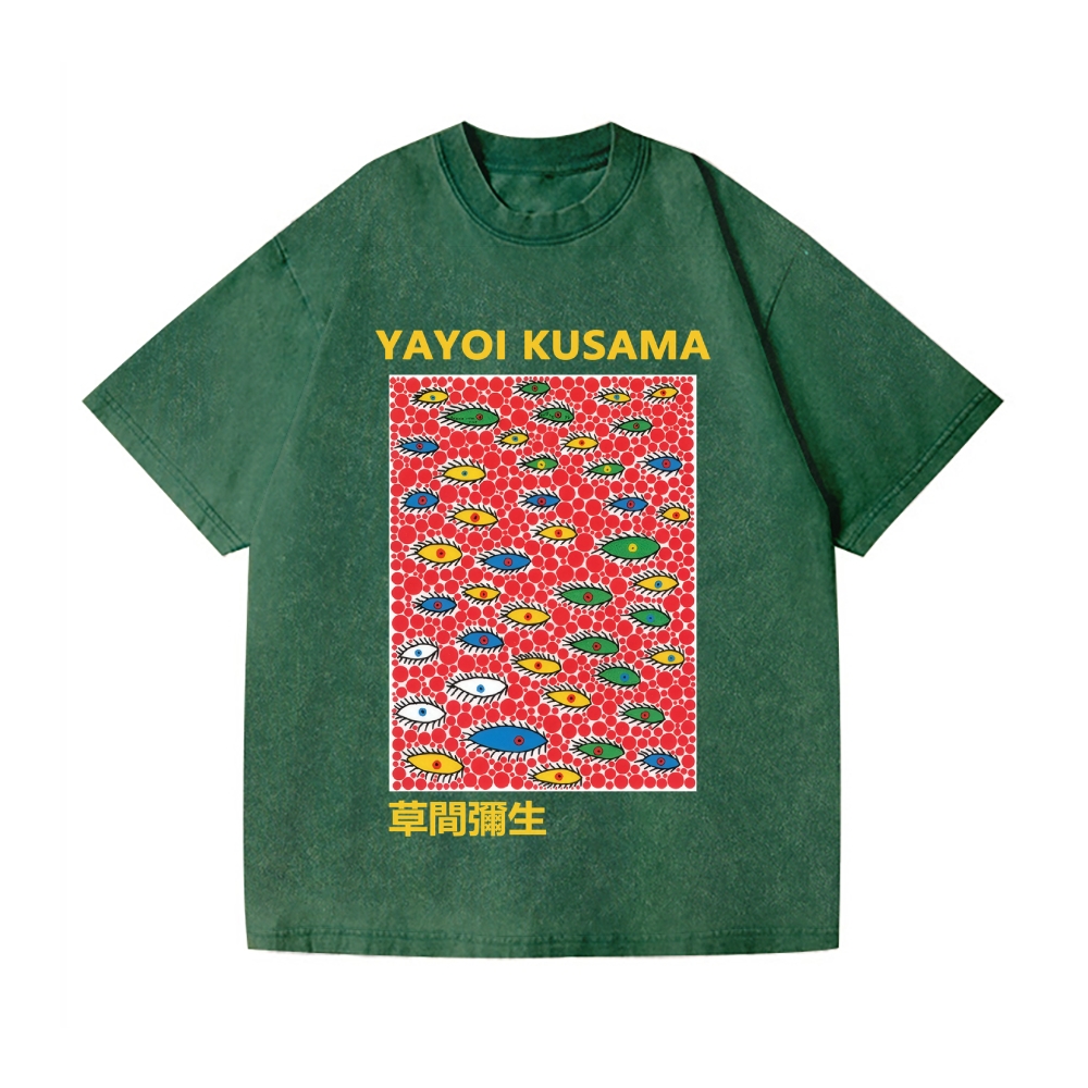 Yayoi Kusama Eyes Vintage Wash Japanese Design T-Shirt