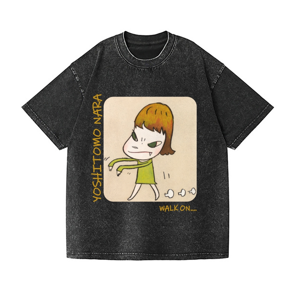 Yoshitomo Nara Vintage Wash Japanese Design T-Shirt