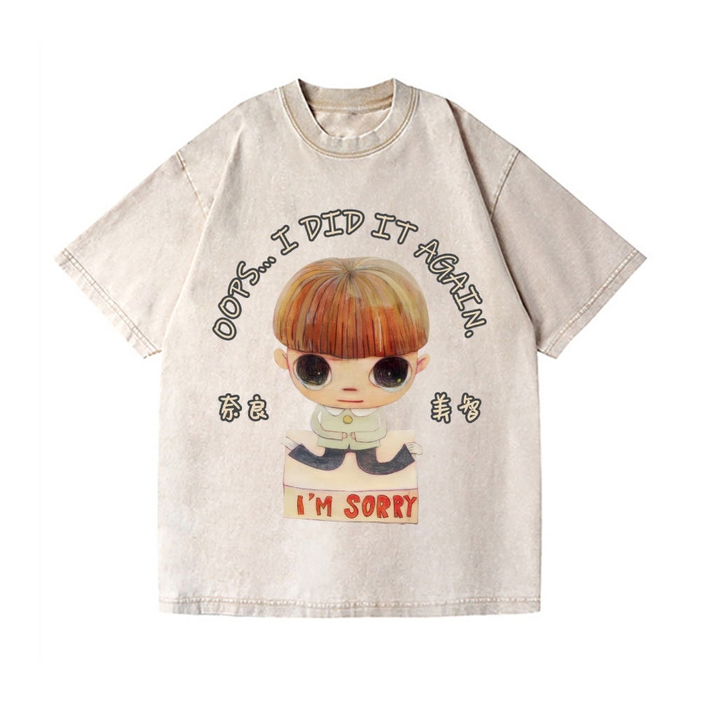 Yoshitomo Nara Vintage Wash Japanese Design T-Shirt