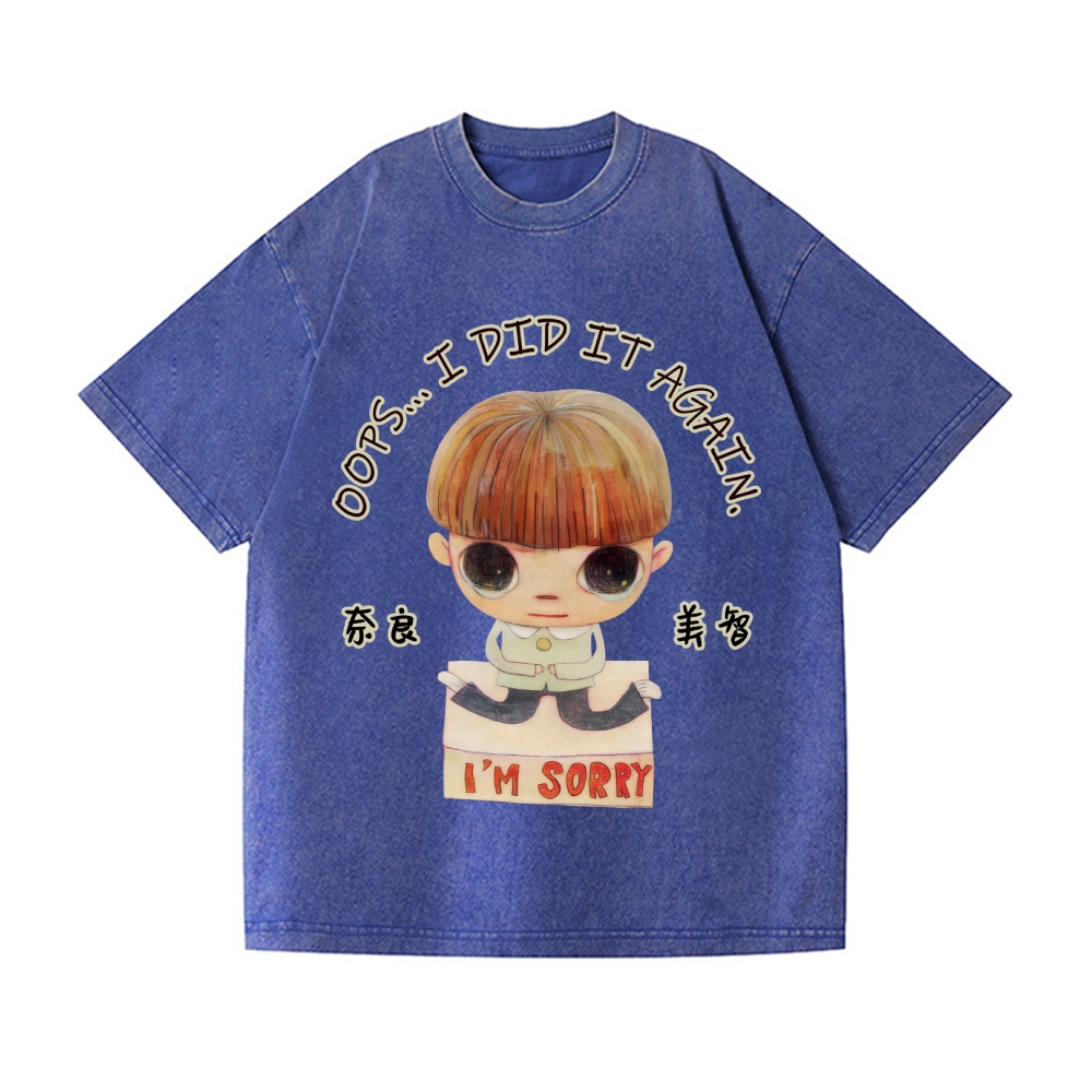 Yoshitomo Nara Vintage Wash Japanese Design T-Shirt