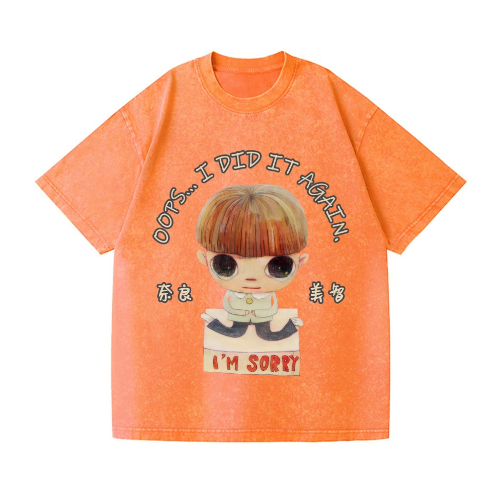 Yoshitomo Nara Vintage Wash Japanese Design T-Shirt