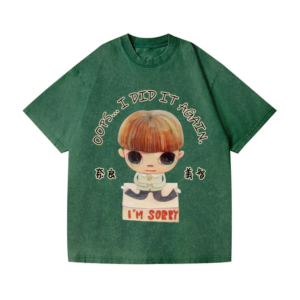 Yoshitomo Nara Vintage Wash Japanese Design T-Shirt