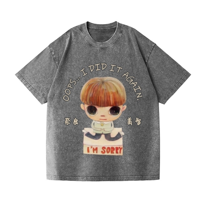 Yoshitomo Nara Vintage Wash Japanese Design T-Shirt