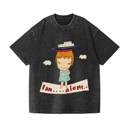 Yoshitomo Nara Vintage Wash Japanese Design T-Shirt