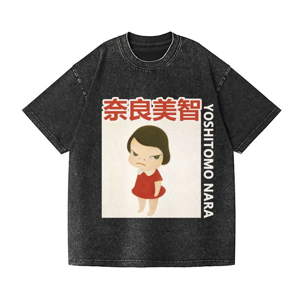 Yoshitomo Nara Vintage Wash Japanese Design T-Shirt
