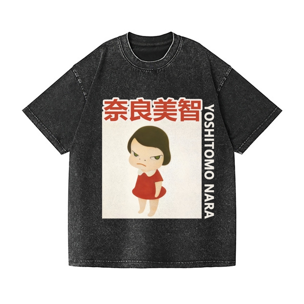 Yoshitomo Nara Vintage Wash Japanese Design T-Shirt