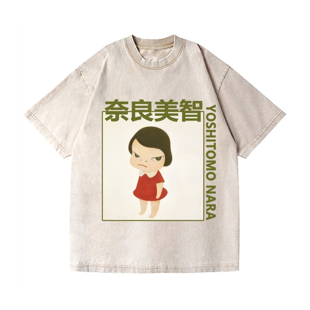 Yoshitomo Nara Vintage Wash Japanese Design T-Shirt