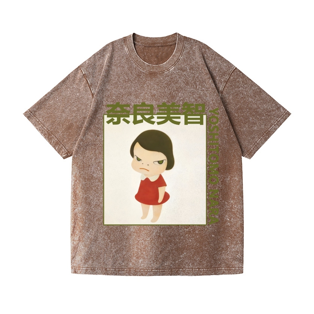 Yoshitomo Nara Vintage Wash Japanese Design T-Shirt