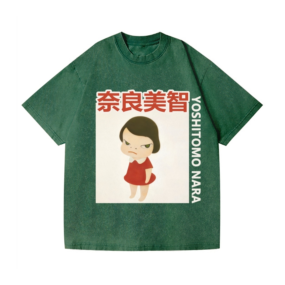 Yoshitomo Nara Vintage Wash Japanese Design T-Shirt