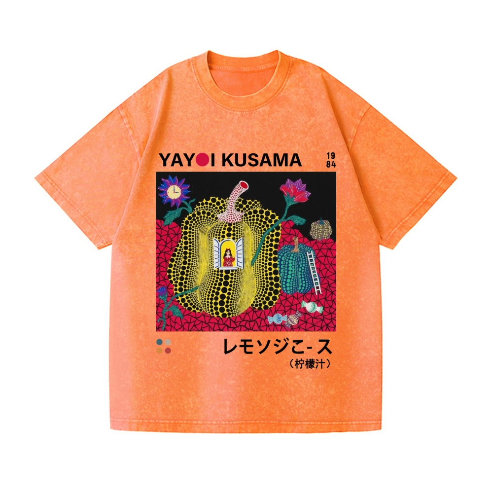 Yayoi Kusama Pumpkins Vintage Wash Japanese Design T-Shirt