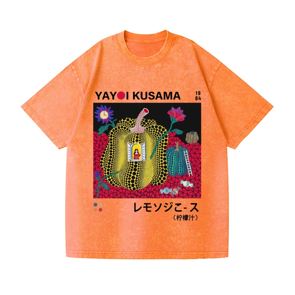 Yayoi Kusama Pumpkins Vintage Wash Japanese Design T-Shirt