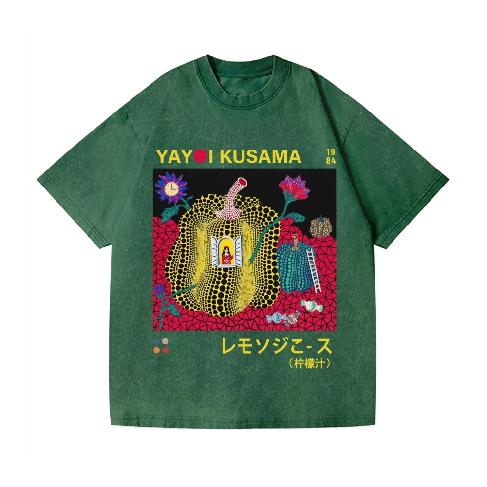 Yayoi Kusama Pumpkins Vintage Wash Japanese Design T-Shirt