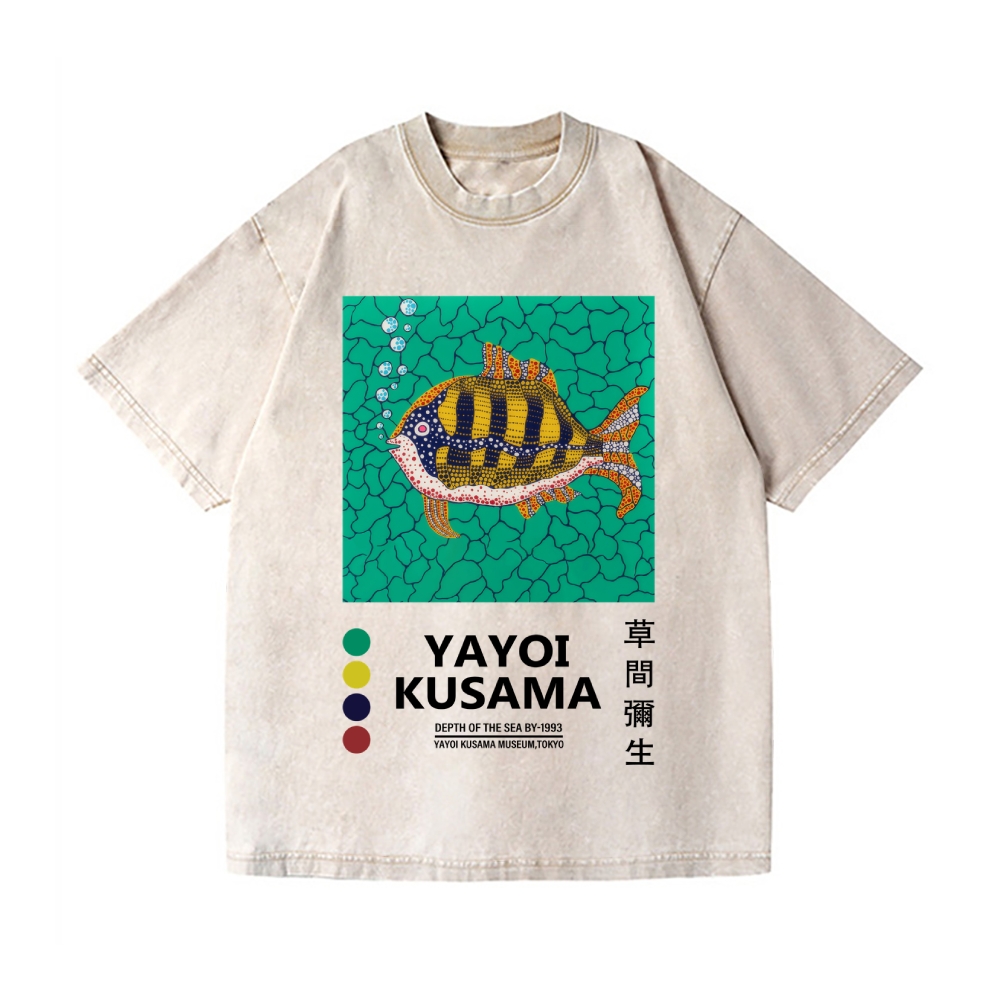 Yayoi Kusama Fish Vintage Wash Japanese Design T-Shirt