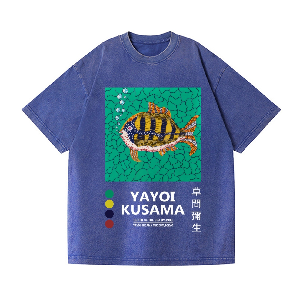 Yayoi Kusama Fish Vintage Wash Japanese Design T-Shirt