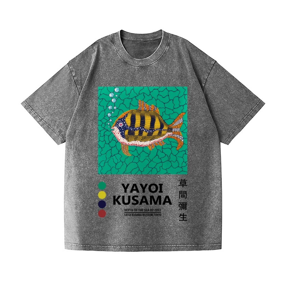 Yayoi Kusama Fish Vintage Wash Japanese Design T-Shirt