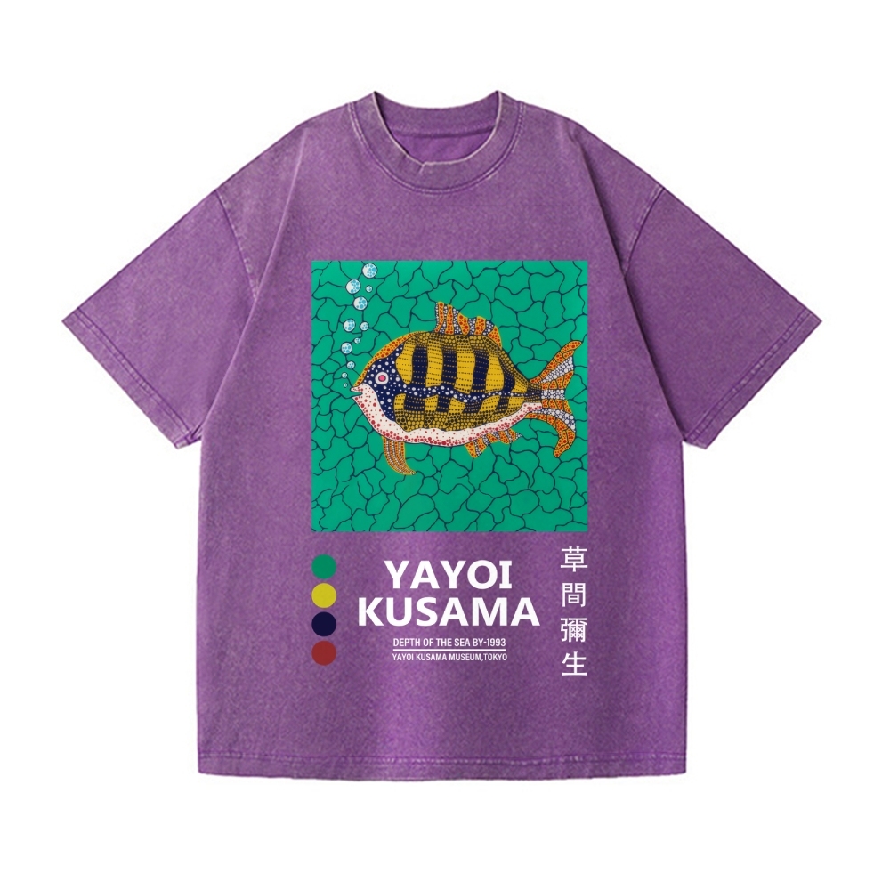 Yayoi Kusama Fish Vintage Wash Japanese Design T-Shirt