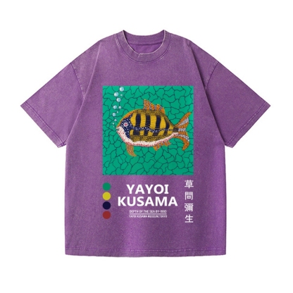 Yayoi Kusama Fish Vintage Wash Japanese Design T-Shirt