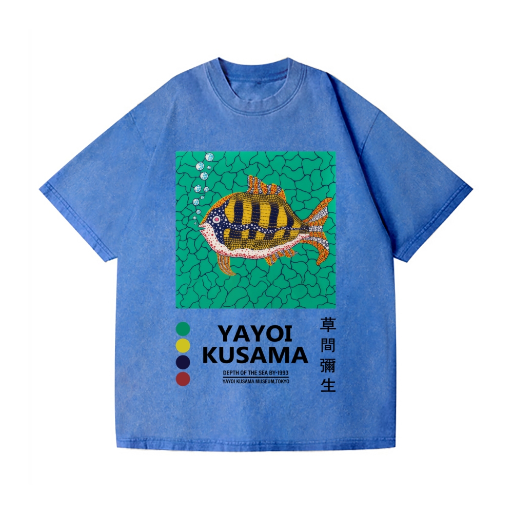 Yayoi Kusama Fish Vintage Wash Japanese Design T-Shirt