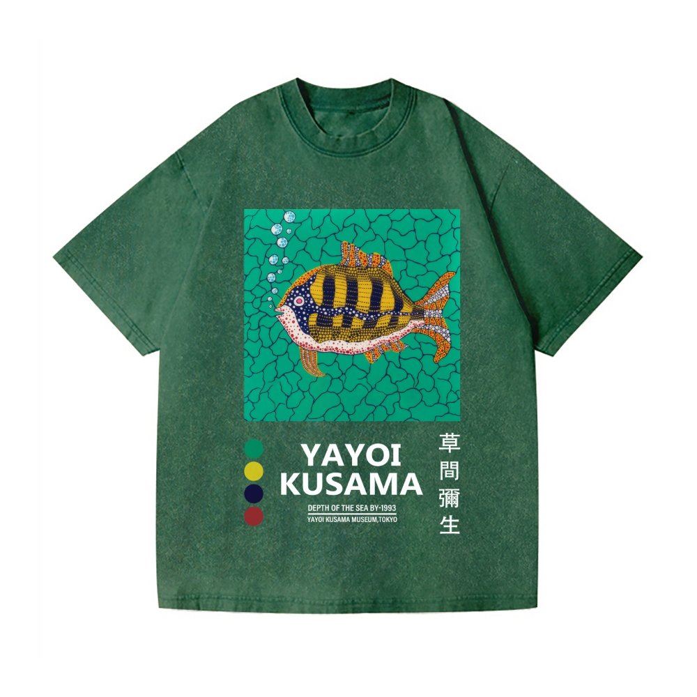 Yayoi Kusama Fish Vintage Wash Japanese Design T-Shirt