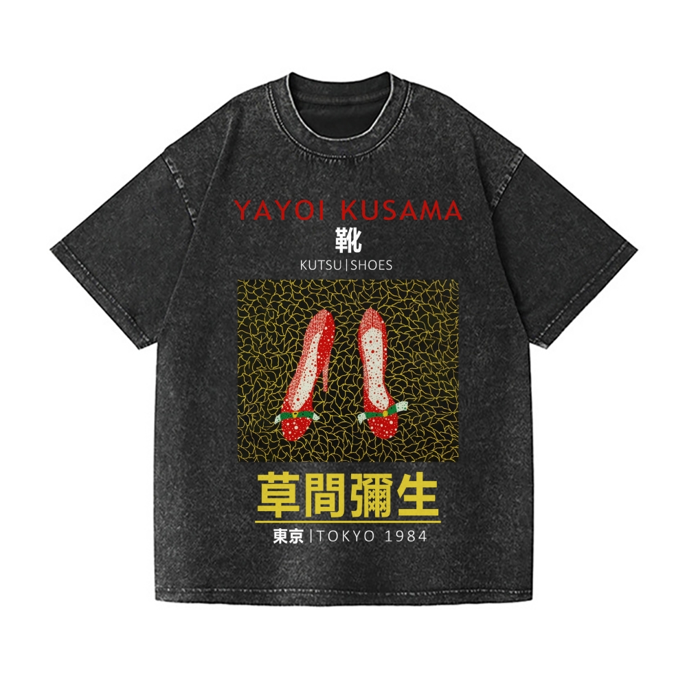 Yayoi Kusama Shoes Vintage Wash Japanese Design T-Shirt